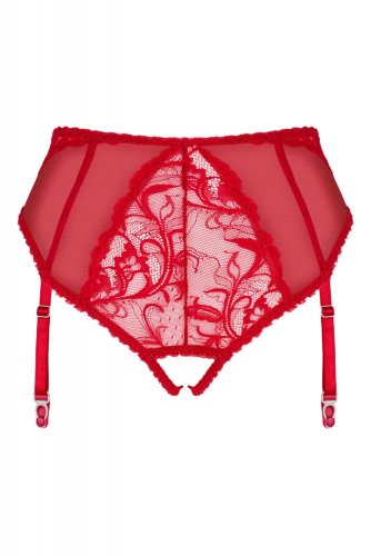 Otvorené nohavičky s popruhmi na pančuchy Dagmarie - Veľkosť: XS/S, Farba: Červená