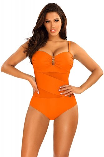 Jednodielne dámske plavky Gold - ORANŽOVÉ - Veľkosť: 70C, Farba: Oranžová